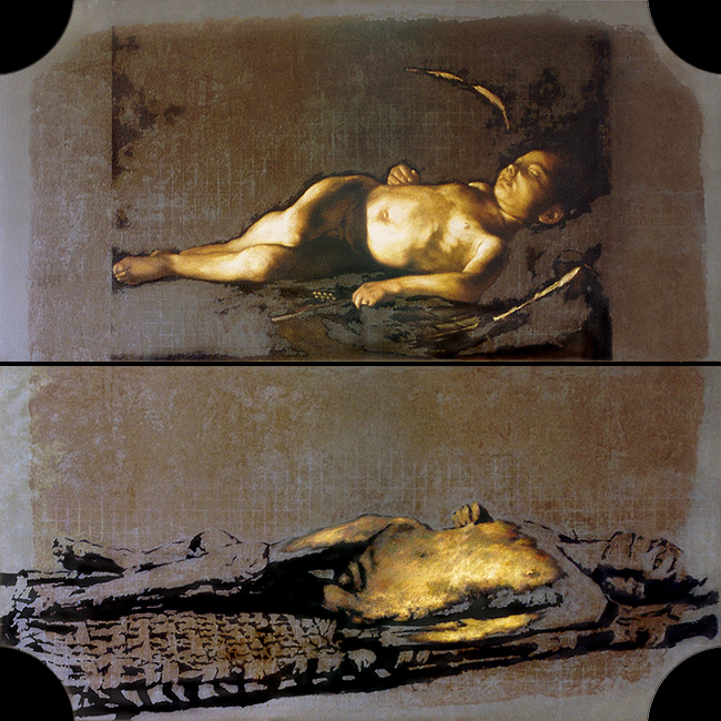14.
I dreamt the Sleeping Amor
(Diptych).1985/98
Oil and canvas on wood panel. 195x195 cm