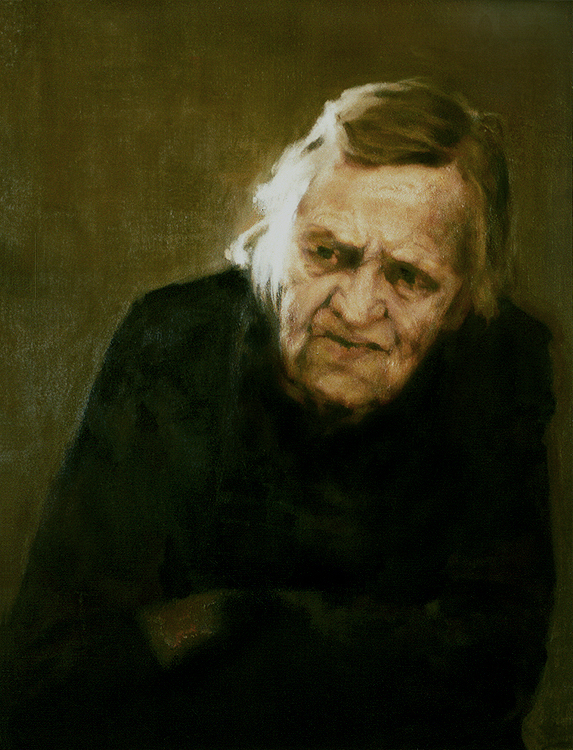 23.
Study for the Portrait of J.S.Bach/J.Swift
(Darinka Milošević, 1897-1997). 1992
Oil on canvas. 81x60 cm